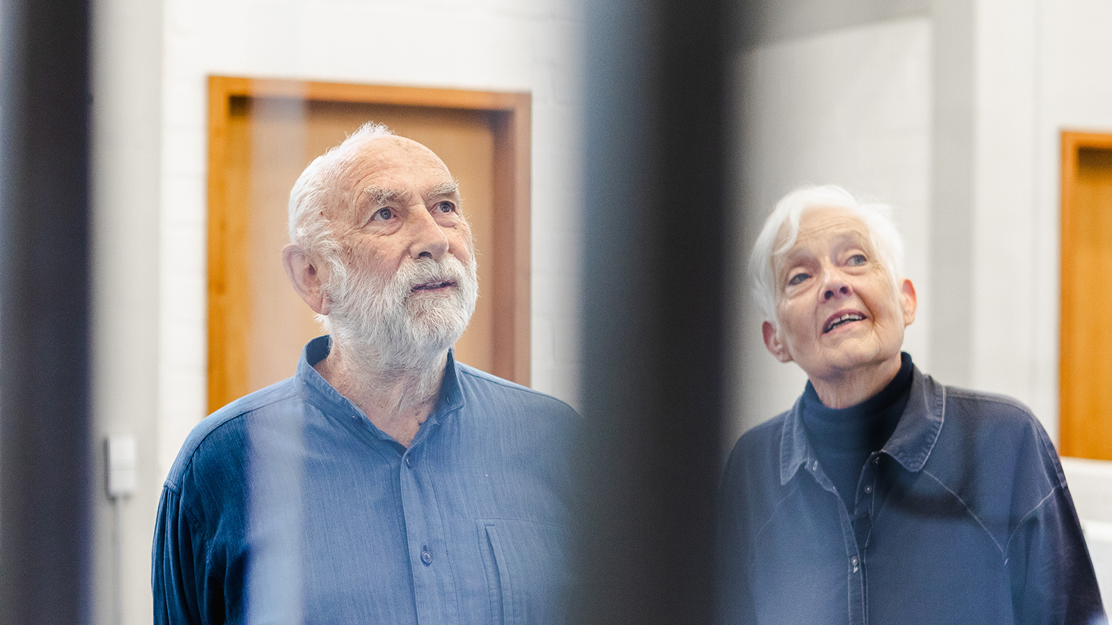 Nick Roericht und Gisela Kasten in der Ulmer Hochschule für Gestaltung, 2020